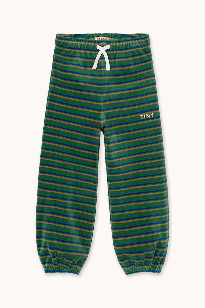 Παιδικό βαμβακερό παντελόνι Tinycottons DUO STRIPES SWEATPANT AW25.252 τιρκουάζ AW25