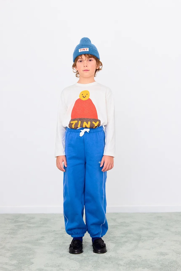 Tinycottons pantaloni de trening din bumbac pentru copii CONTRAST SWEATPANT albastru AW25.257