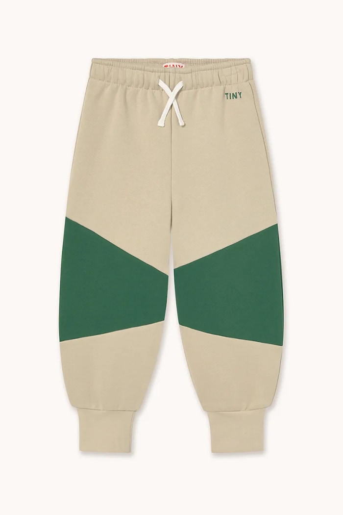 Παιδικό βαμβακερό παντελόνι Tinycottons TINY COLOR BLOCK SWEATPANT AW25.275 καφέ AW25