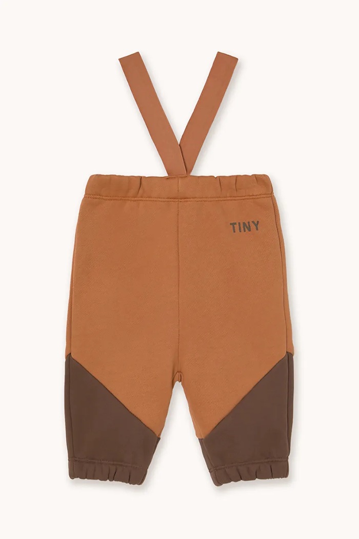 Tinycottons spodnie dresowe niemowlęce TINY COLOR BLOCK BABY SWEATPANT Planet friendly brązowy AW25.278
