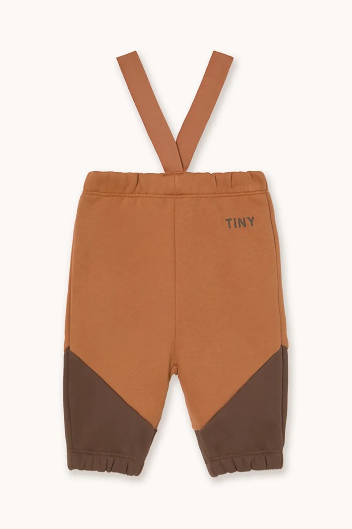 Tinycottons spodnie dresowe niemowlęce TINY COLOR BLOCK BABY SWEATPANT Planet friendly brązowy AW25.278