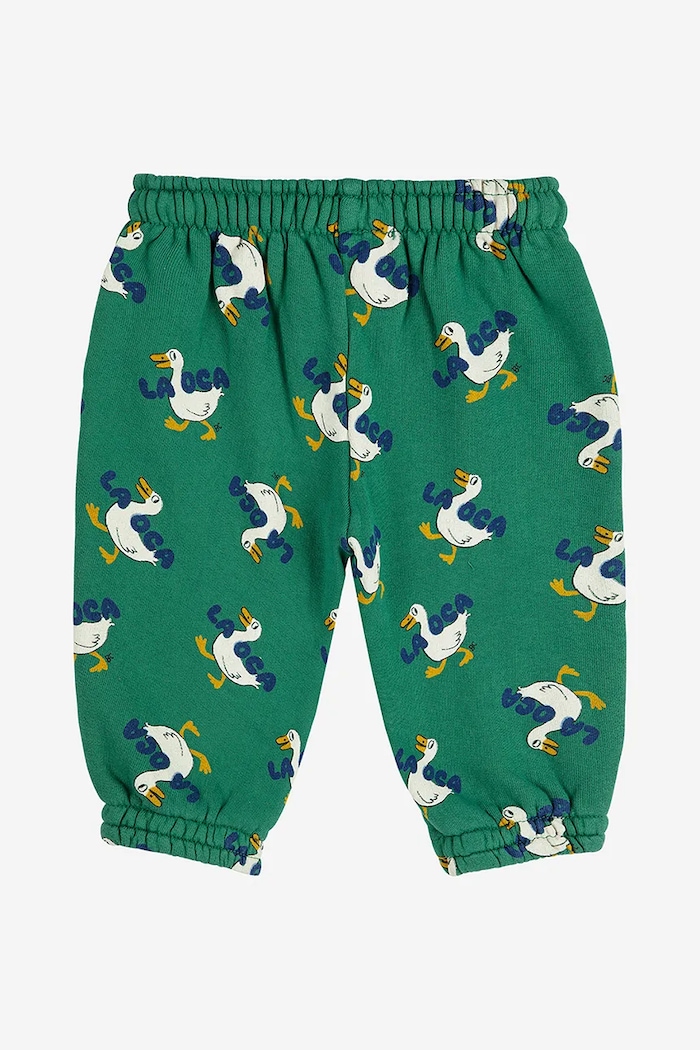 Bobo Choses spodnie dresowe niemowlęce La Oca 225AB076 zielony AW25