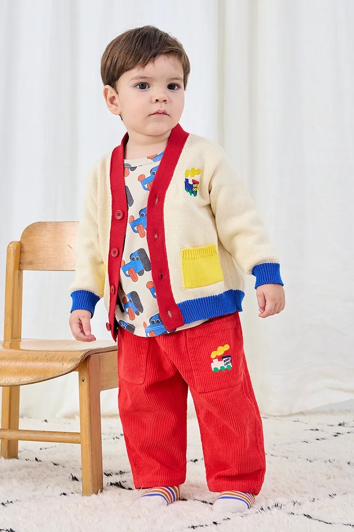 Βρεφικό βαμβακερό παντελόνι Bobo Choses Choo Choo 225AB084