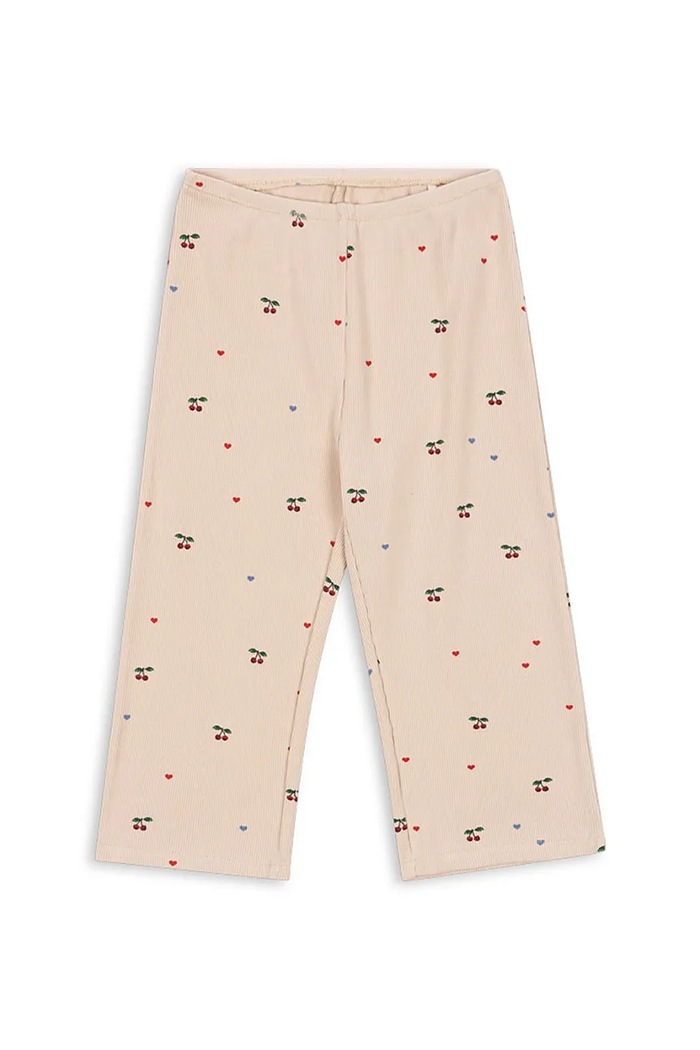 Konges Sløjd spodnie dziecięce z bawełną ELLA PANTS GOTS wzorzyste beżowy KS103800.9BYA