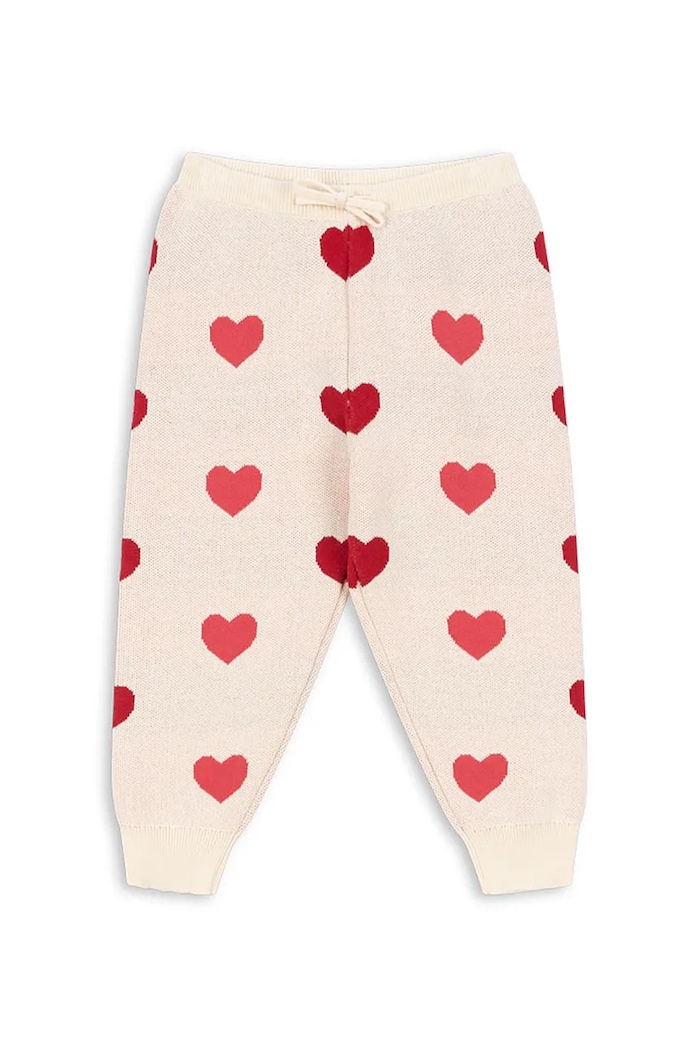 Detské bavlnené nohavice Konges Sløjd LAPIS KNIT PANTS GOTS bavlna béžová KS103855.9BYA