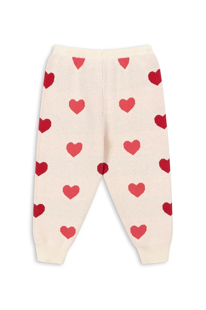 Detské bavlnené nohavice Konges Sløjd LAPIS KNIT PANTS GOTS KS103855.9BYA béžová AW25