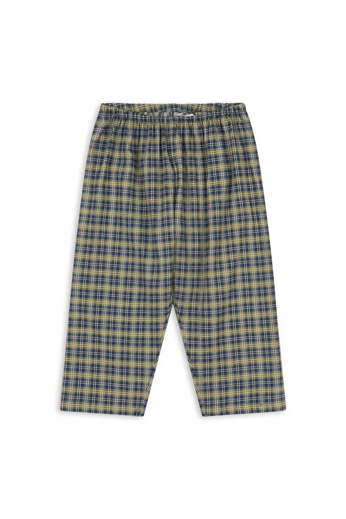 Konges Sløjd spodnie bawełniane dziecięce TERRE PANTS GOTS wzorzyste turkusowy KS104013.9BYA