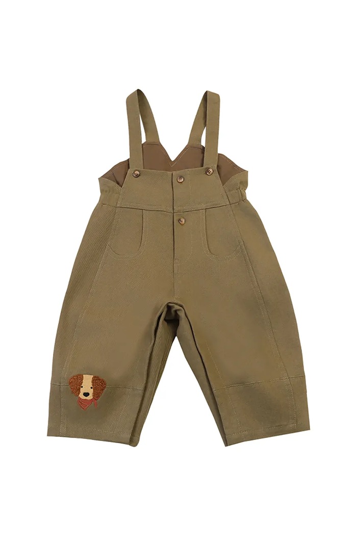 Detské nohavice na traky Donsje Lewes Overalls 3041300 zelená AW25