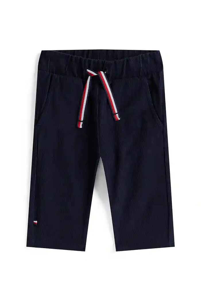 Tommy Hilfiger spodnie bawełniane niemowlęce bawełna granatowy KN0KN02053.9BYA