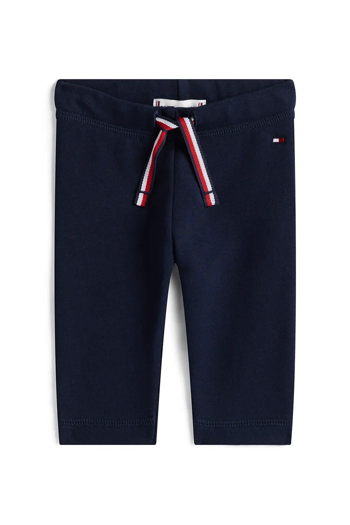 Βρεφικό βαμβακερό παντελόνι Tommy Hilfiger βαμβάκι σκούρο μπλε KN0KN02073.9BYA