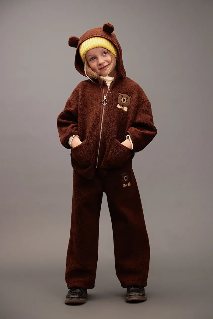 Detské tepláky Mini Rodini Bear pletenina hnedá 25710125