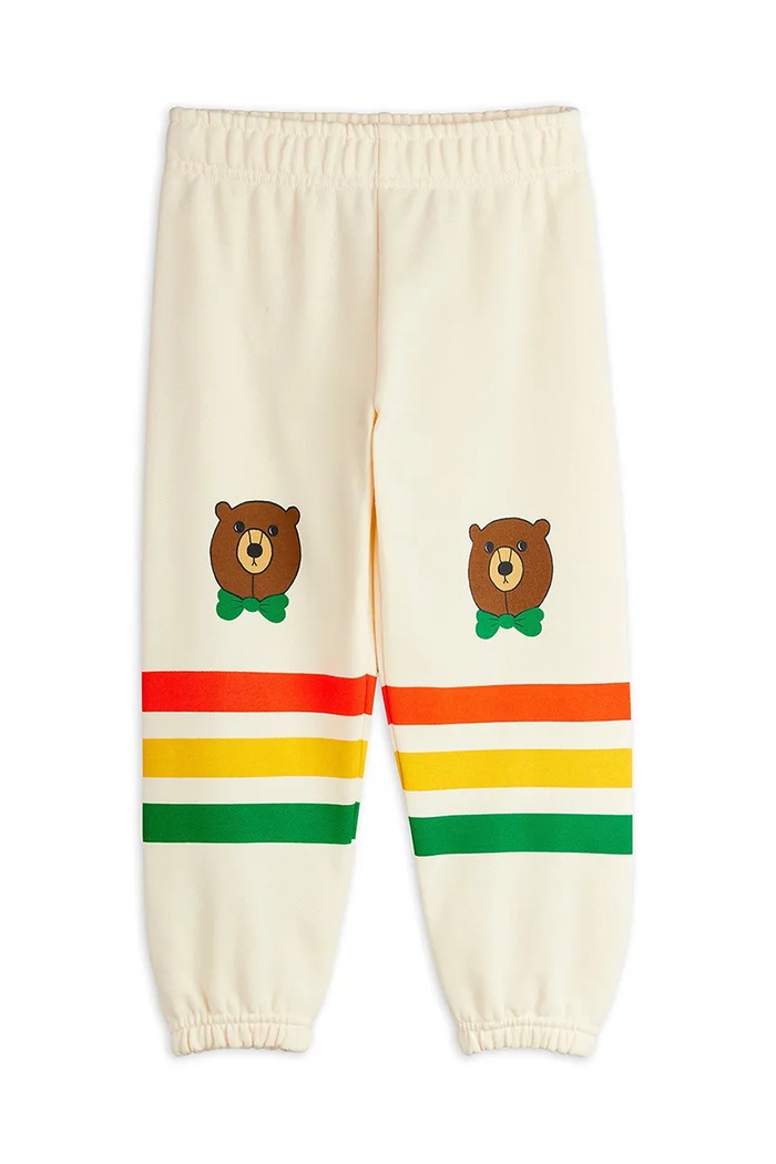 Detské bavlnené tepláky Mini Rodini Bear 25730138 béžová AW25