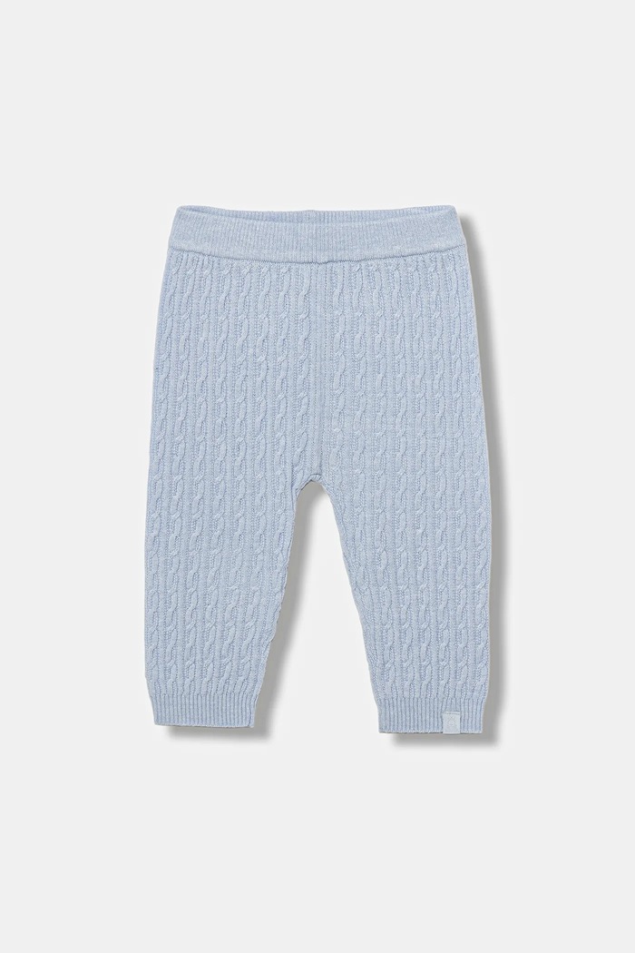 United Colors of Benetton spodnie z wełną niemowlęce dzianina niebieski 106WAF008.W.seasonal