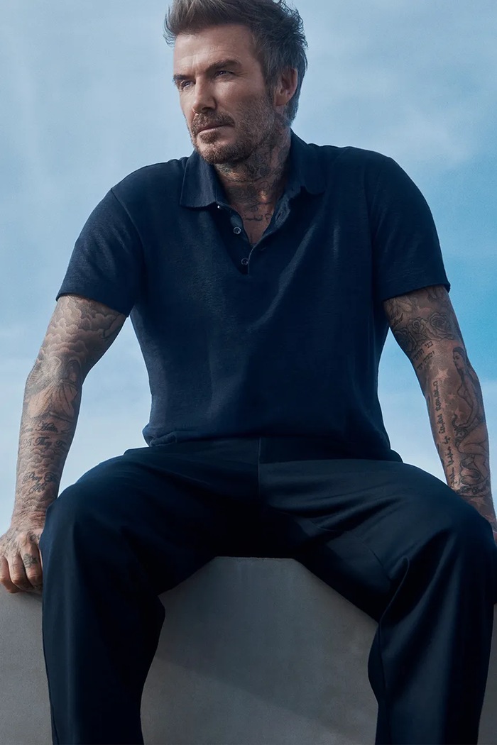 Παντελόνι BOSS BECKHAM X BOSS με ελαστάν σκούρο μπλε 50549203
