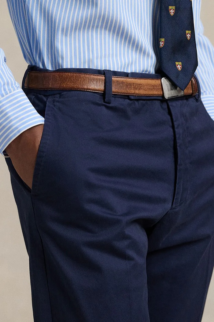 Polo Ralph Lauren pantaloni chinos pentru bărbați din bumbac cu elastan bleumarin 715958495