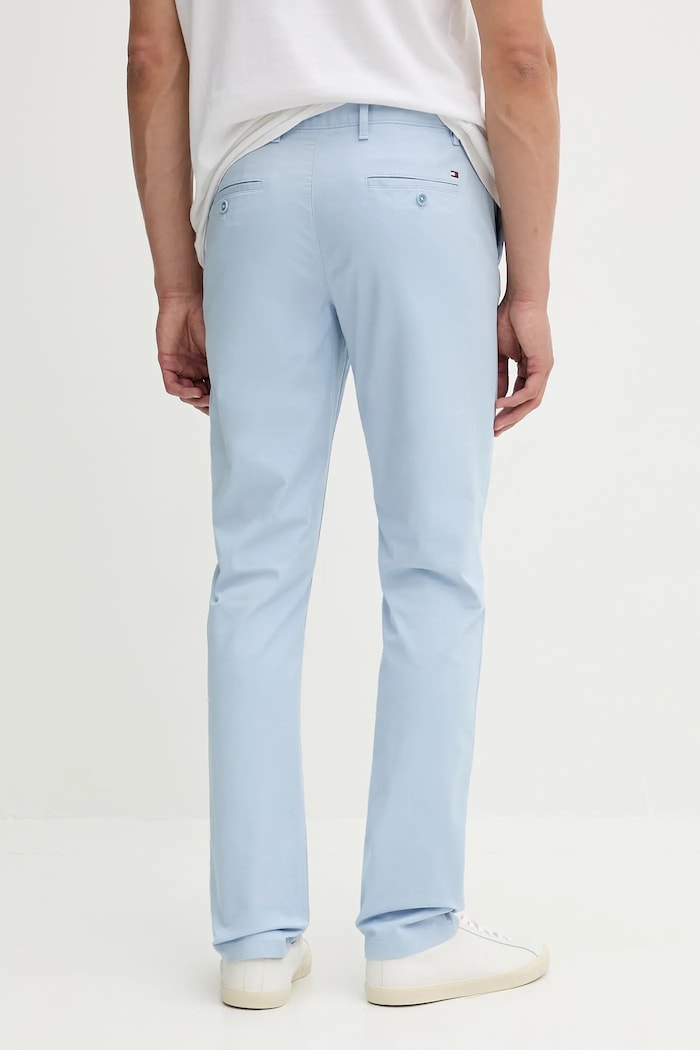 Oblečenie Tommy Hilfiger nohavice chinos pánske bavlnené s elastanom MW0MW40262 modrá