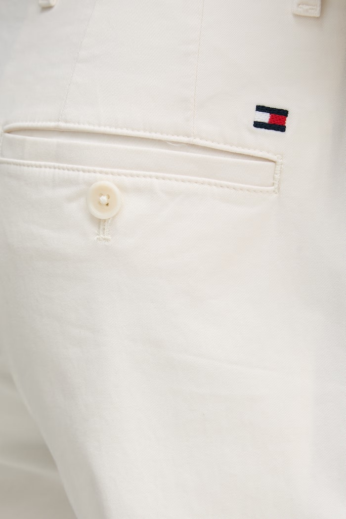 Tommy Hilfiger pantaloni chinos bărbați din bumbac cu elastan verde MW0MW40262