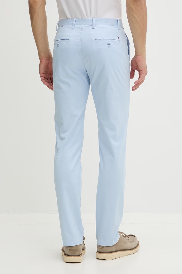 Îmbrăcăminte Tommy Hilfiger pantaloni chinos bărbați din bumbac cu elastan MW0MW40262 albastru