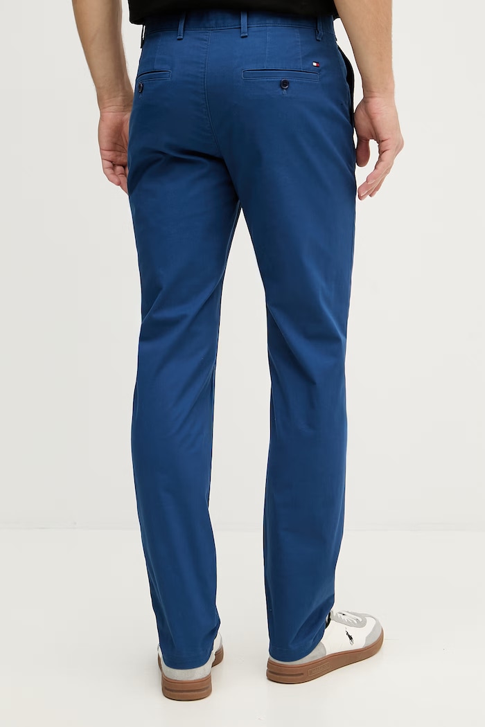 Oblečenie Tommy Hilfiger nohavice chinos pánske bavlnené s elastanom MW0MW40262 modrá