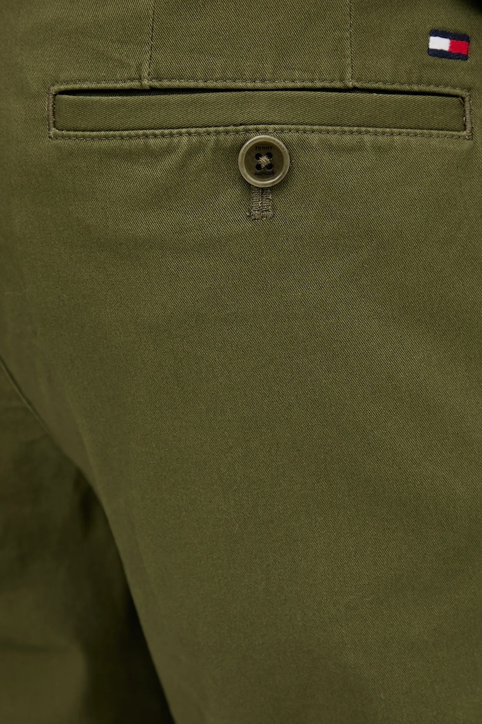 Tommy Hilfiger nohavice chinos pánske bavlnené s elastanom zelená MW0MW40262