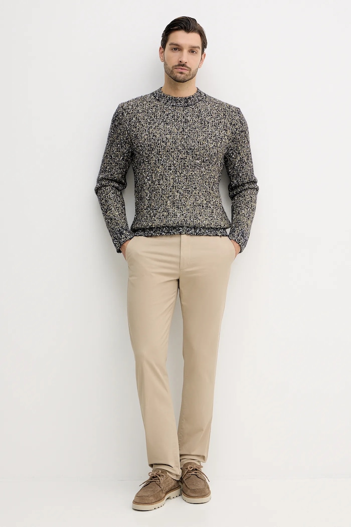 Tommy Hilfiger nohavice chinos pánske bavlnené s elastanom MW0MW40262 béžová SS26