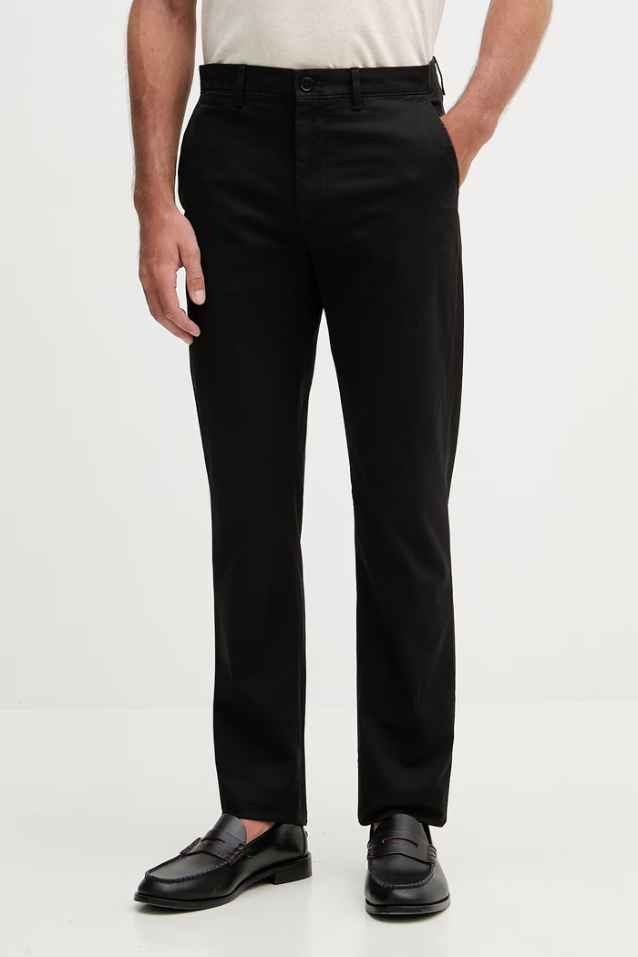 Tommy Hilfiger nohavice chinos pánske bavlnené s elastanom čierna MW0MW40262