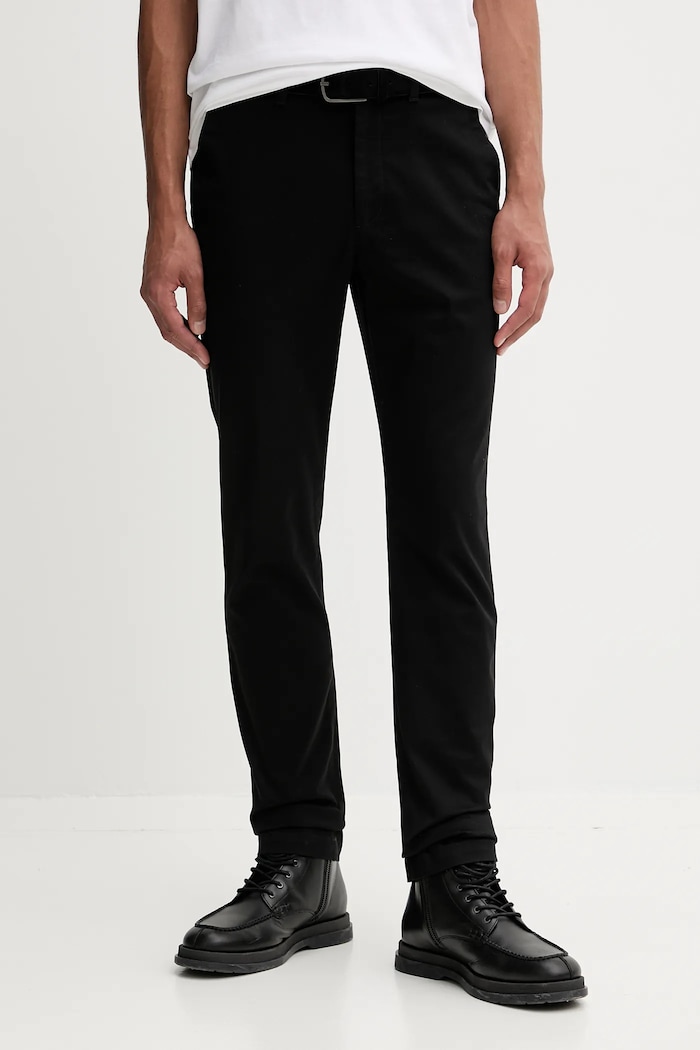 Hlače Calvin Klein ravni crna LV040EM633