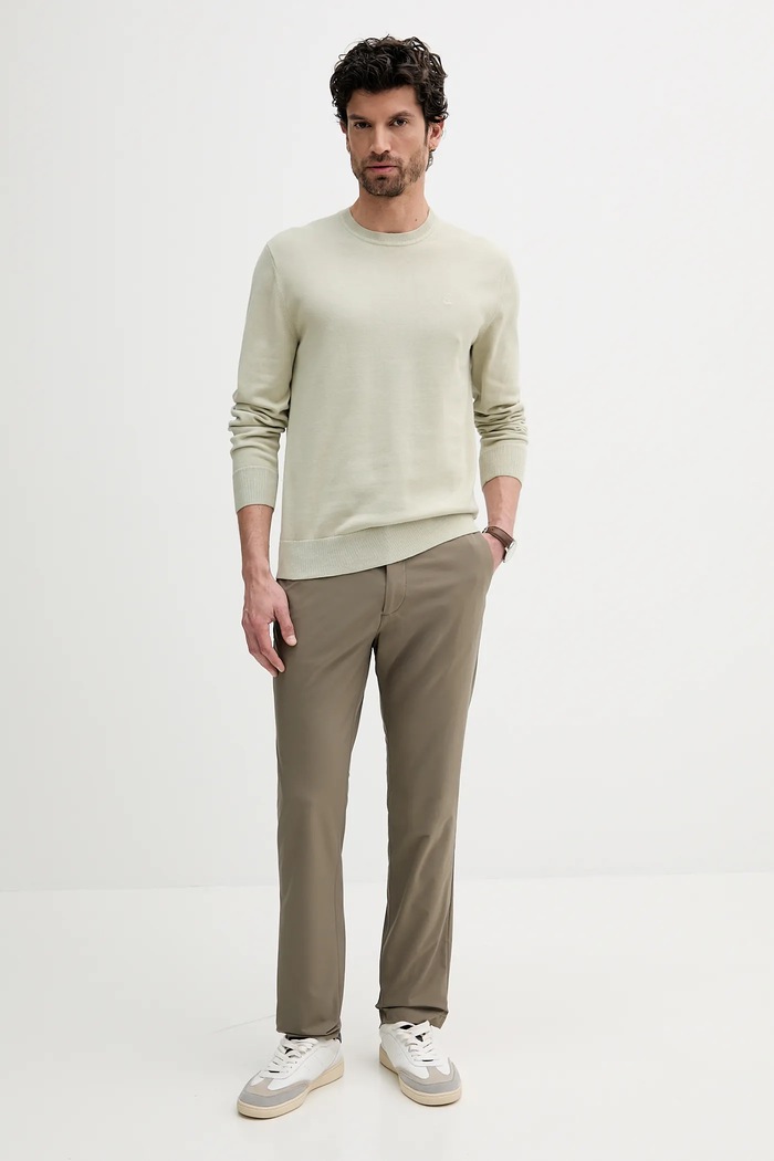 Calvin Klein παντελόνι chino ανδρικό LV04LB610G καφέ AW25