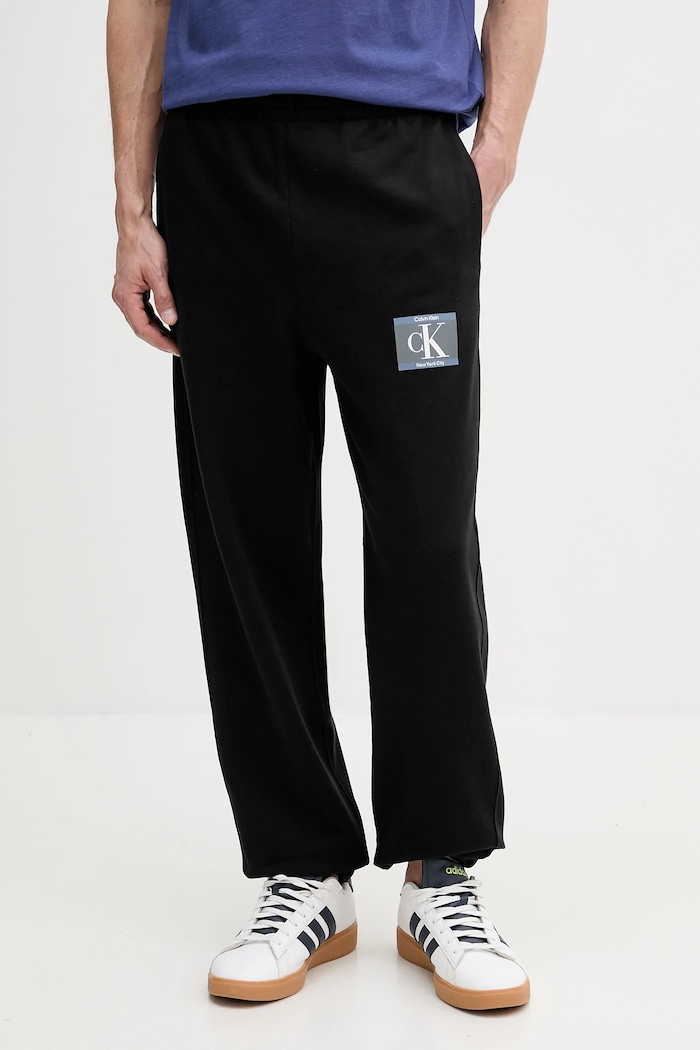 Calvin Klein spodnie dresowe nadruk czarny LV04RC287G