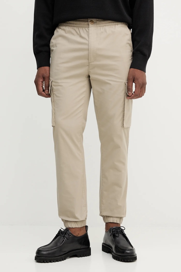 Παντελόνι Calvin Klein Jeans με ελαστάν μπεζ LV04RC617G