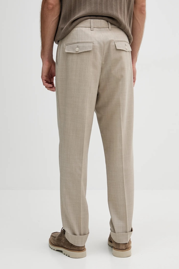 Îmbrăcăminte BOSS pantaloni de lână C-Perin-DPL-TU-253 50545822 bej