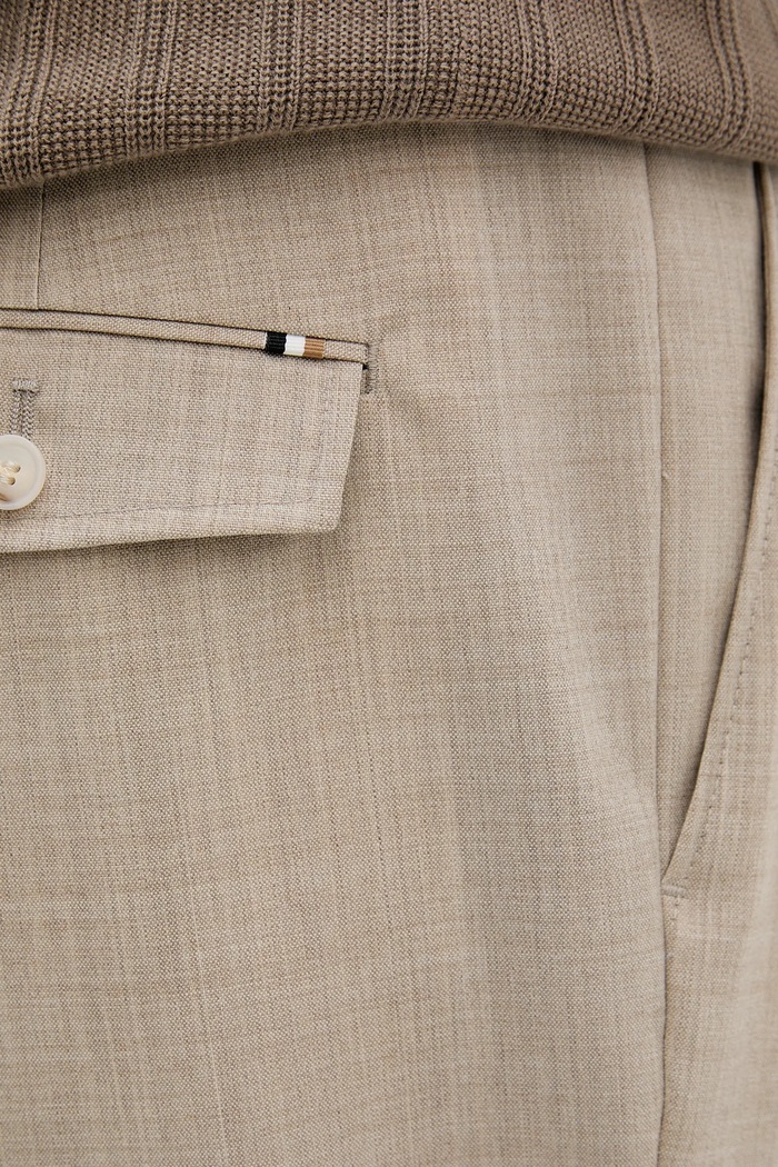 BOSS pantaloni de lână C-Perin-DPL-TU-253 bej 50545822