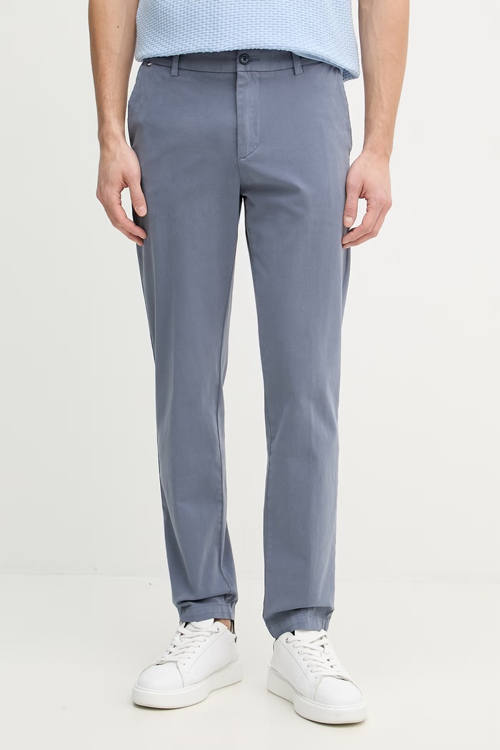 BOSS nohavice chinos pánske bavlnené s elastanom H-Kane1 modrá 50543304