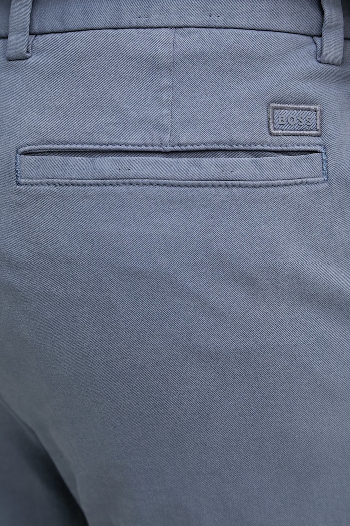 BOSS nohavice chinos pánske bavlnené s elastanom H-Kane1 50543304 modrá