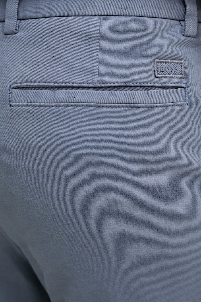 BOSS nohavice chinos pánske bavlnené s elastanom H-Kane1 50543304 modrá