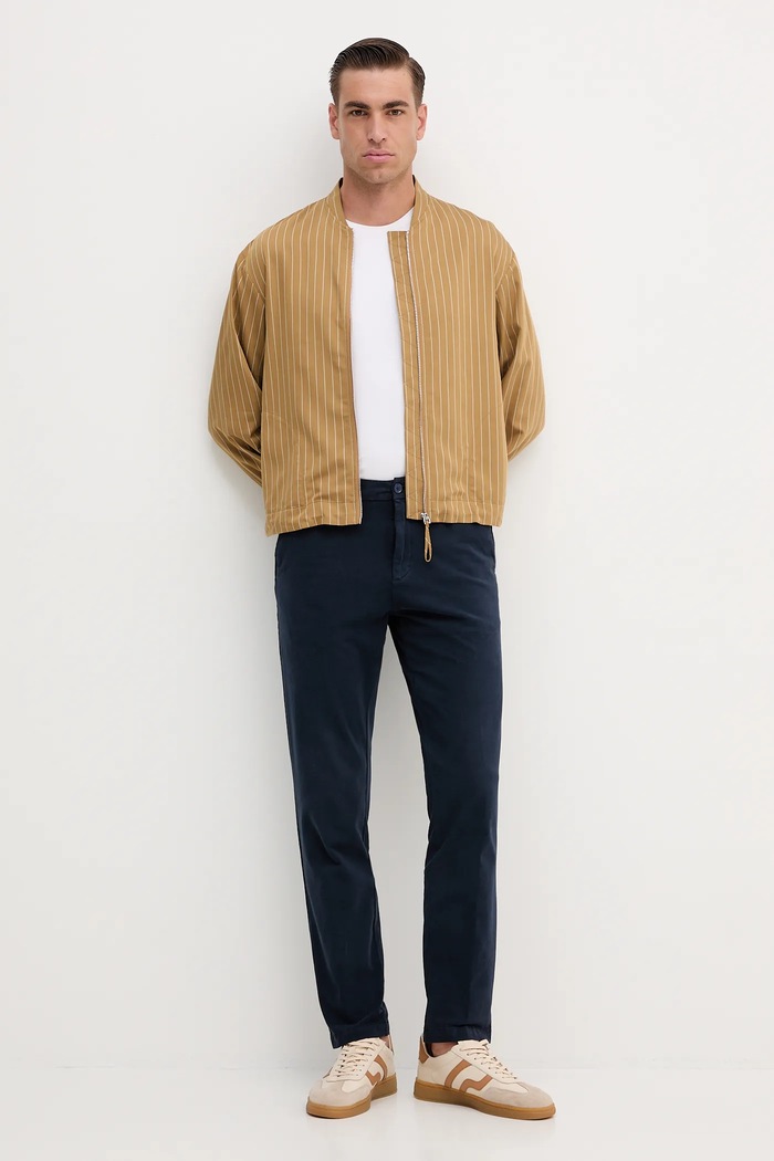 BOSS pantaloni chinos bărbătești din bumbac cu elastan H-Kane1 50543304 bleumarin SS26