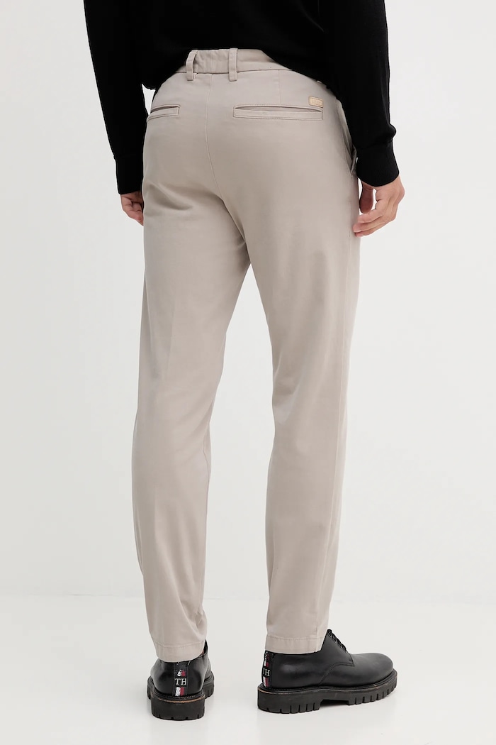 Îmbrăcăminte BOSS pantaloni chinos bărbați din bumbac cu elastan H-Kane1 50543304 bej