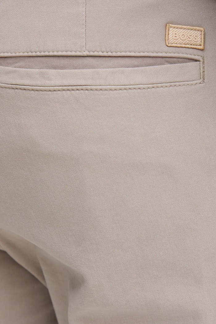 BOSS pantaloni chinos bărbați din bumbac cu elastan H-Kane1 bej 50543304
