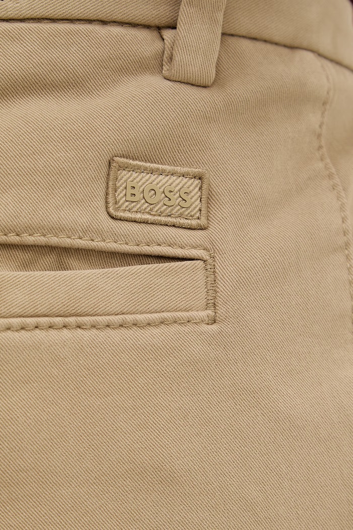 BOSS pantaloni chinos bărbați bumbac cu elastan H-Kane1 verde 50543304