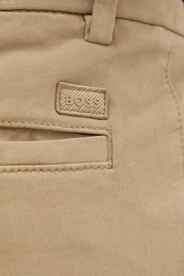BOSS pantaloni chinos bărbați bumbac cu elastan H-Kane1 verde 50543304