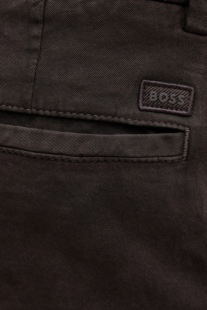 BOSS chino kalhoty pánské bavlněné s elastanem H-Kane1 hnědá 50543304