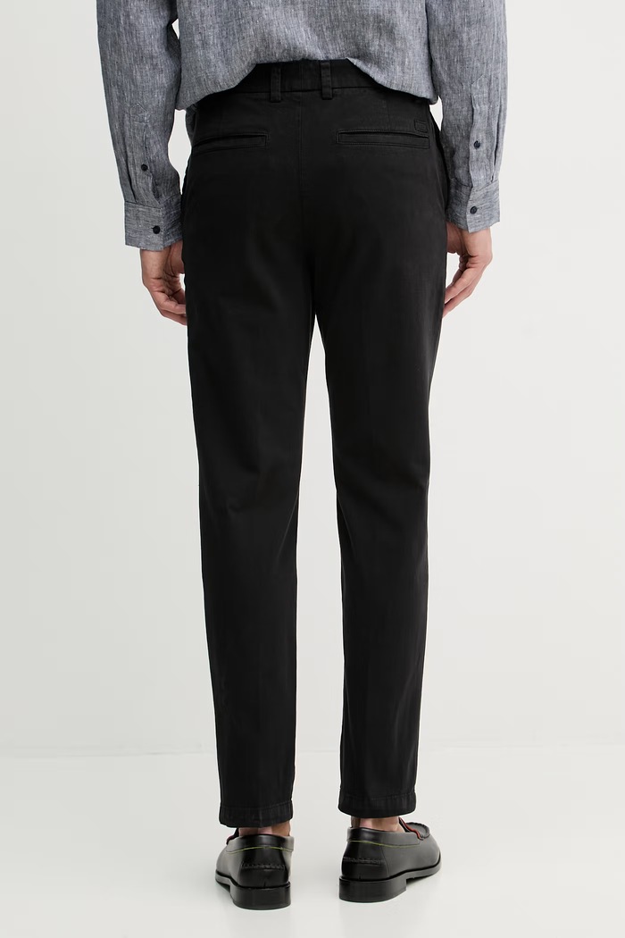 Oblečenie BOSS nohavice chinos pánske bavlnené s elastanom H-Kane1 50543304 čierna