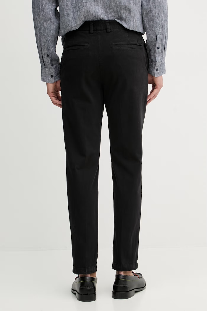 Oblečenie BOSS nohavice chinos pánske bavlnené s elastanom H-Kane1 50543304 čierna