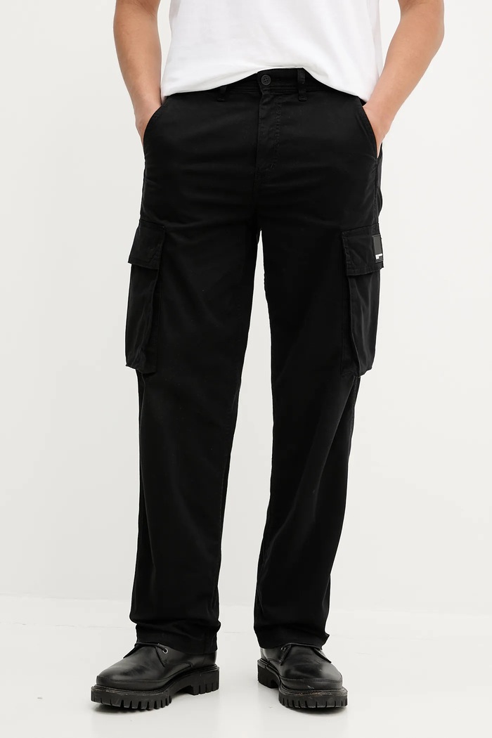 Hlače Karl Lagerfeld Jeans tkanina crna A3M10085