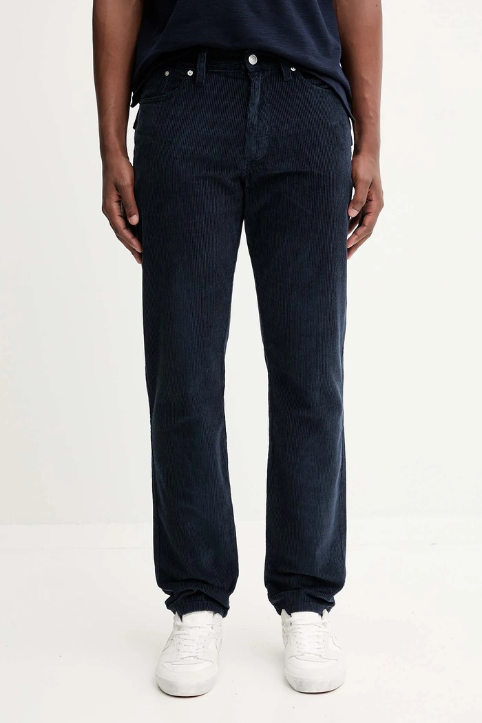 Menčestrové nohavice Tommy Jeans bavlna tmavomodrá DM0DM22242