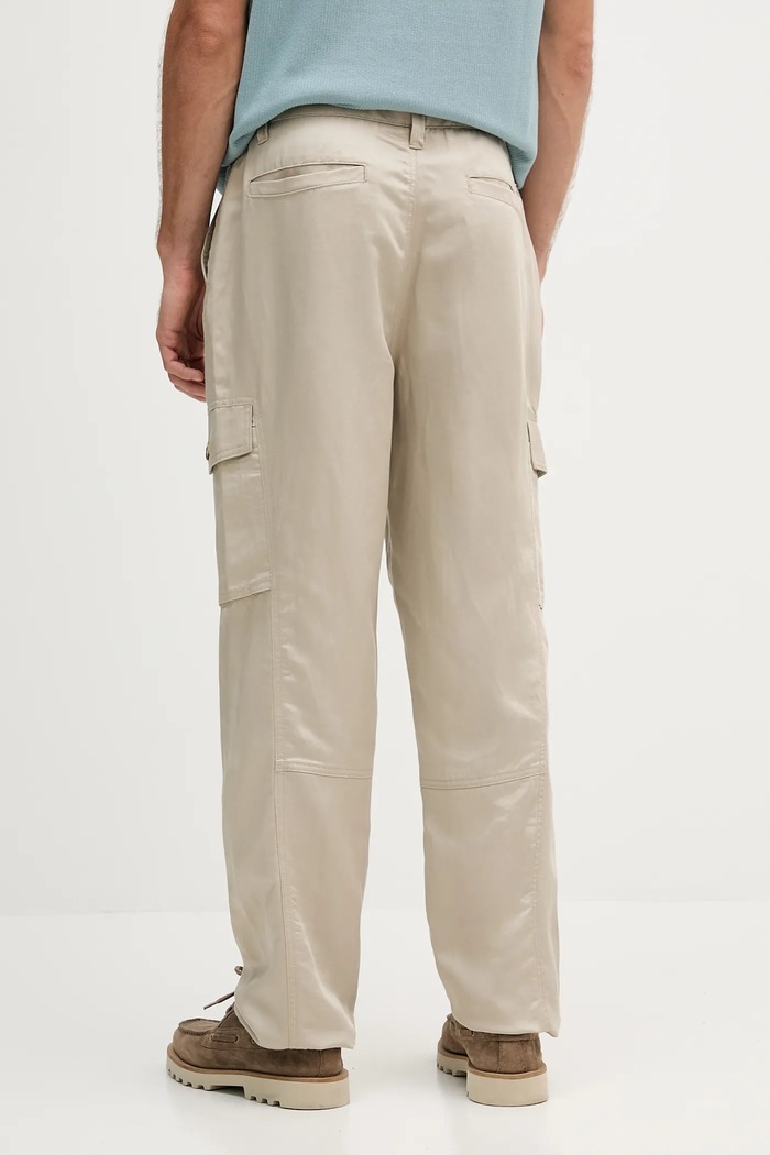 Îmbrăcăminte Guess pantaloni din amestec de in M5YB73.WFI72 bej