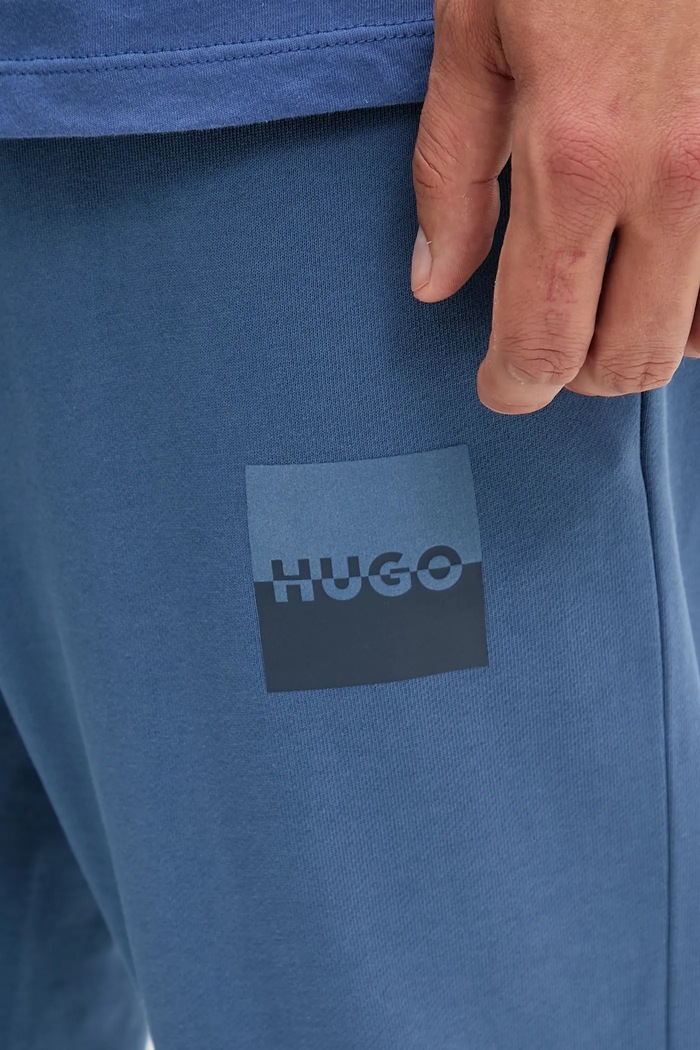 Βαμβακερό παντελόνι HUGO Dalessandra μπλε 50542866
