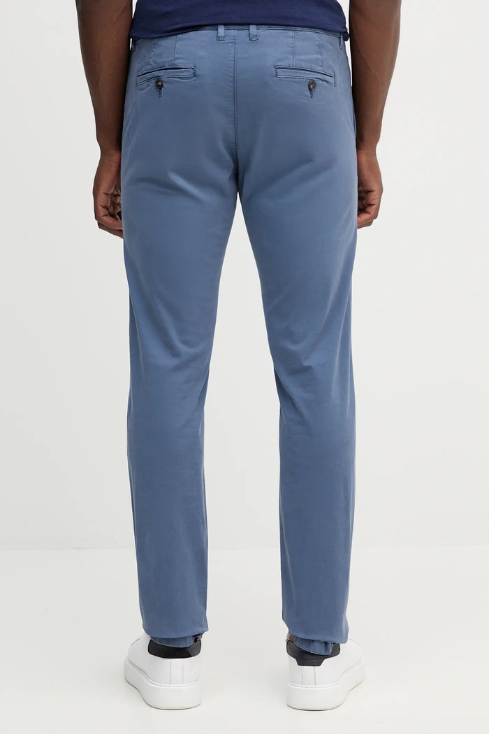 Îmbrăcăminte United Colors of Benetton pantaloni chinos bărbați bumbac cu elastan 4TZYUF04P albastru