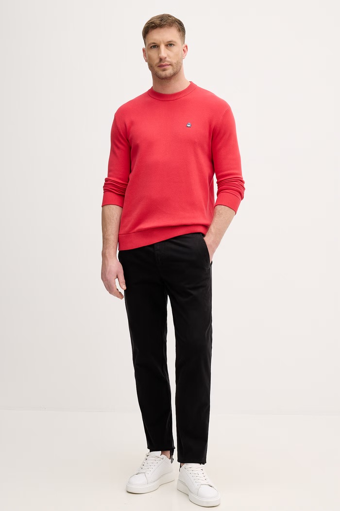 United Colors of Benetton pantaloni chinos bărbați din bumbac cu elastan 4TZYUF04P negru SS26