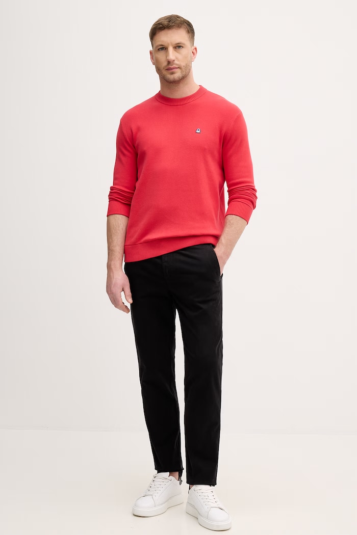 United Colors of Benetton pantaloni chinos bărbați din bumbac cu elastan 4TZYUF04P negru SS26